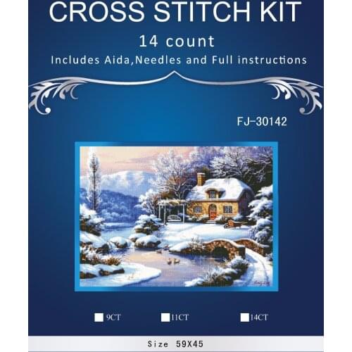 Top Quality Lovely Hot Sell Counted Cross Stitch Kit Old World Holiday Ornaments Similar DMC DIM fj-30142 snow christmas