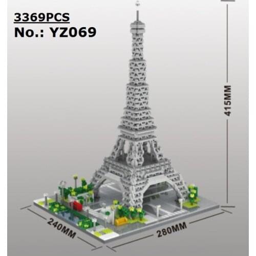 YZ Mini Blocks Architecture Pisa World Landmark Building Bricks Louvre Kids Toys Eiffel Tower Model Castle for Children Gifts