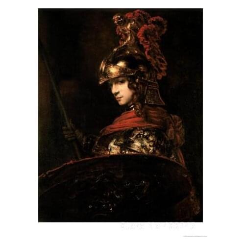 Custom Portrait painting Pallas Athena Or Armoured Figure 65 by Rembrandt van Rijn oil on canvas Handmade High quality