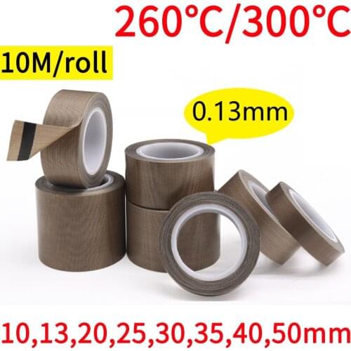 10 13 20 25 30 40 50 x 0.13mm PTFE Adhesive Cloth Insulated Vacuum Seal Machine High Temperature Resistant Electric PTFE Tape