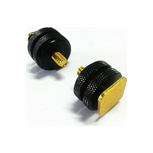 10pcs/lot New 1/4" Tripod Gold Mount Screw with Double Layer to Flash Hot Shoe Adapter Holder Mount Photo Studio Accessories