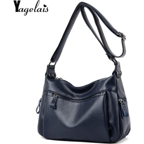 Women Shoulder Bag Pu Leather Crossbody Bag Fashion Ladies Handbag Purse Soft Messenger Bag Washed Leather For Women