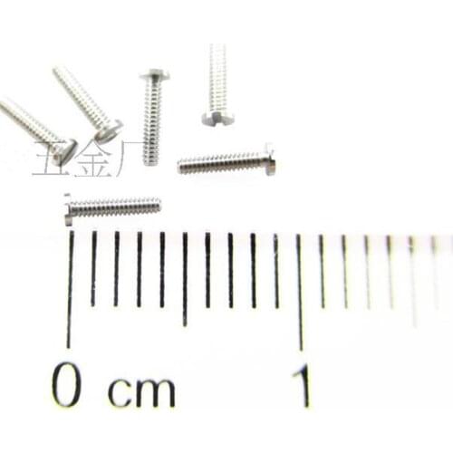50pcs/lot M0.8*4 M0.8*5 Stainless steel 303 Cheese head slotted screw micro screws machine thread M0.8-0.2
