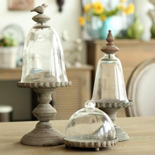 American country Home Furnishing restaurant cafe Decor crafts antique glass ornaments metal 3 selection