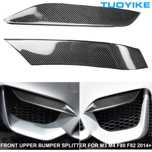 Car Real Carbon Fiber Front Upper Bumper Splitter Exterior Moulding For BMW M Series M3 Sedan F80 M4 Coupe F82 F83 2014-2020