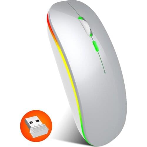 Wireless Optical Mouse M40 2.4G Colorful Luminous Rechargeable Mute Ultra-thin for PC Notebook Desktop Office
