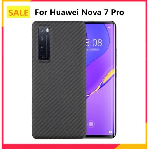 Biipaer 100% Real Pure Carbon Fiber Phone Case For Huawei Nova 7 Pro Ultra-thin Anti-Fall Hard Cover For Huawei Nova 7 Pro