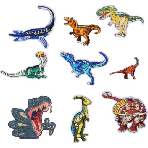 Big Dinosa Patches for Clothing Iron on Embroidered Sewing Applique Cute Sew on Fabric Badge DIY Apparel Accessories Decoration