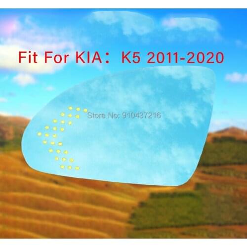 For KIA K5 2011-2020 Demist Car Rearview Mirror Glare Proof Blue Glasses Led Lamp Heated turn singleLarge view