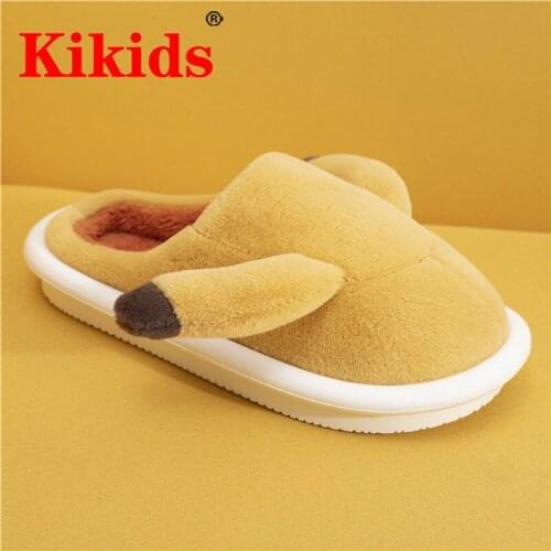 Kikids Plush Home Animal Slippers Warm Cotton Shoes Anime Pikachu Stich Shoes Women /Men Lovers Kids Slippers Family Slippers