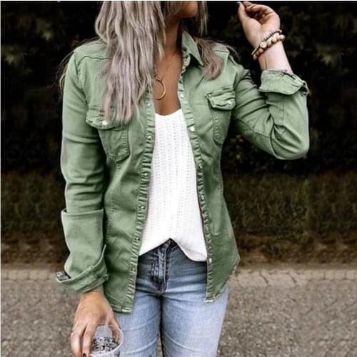 Denim Jacket With Fur Black Jean Jacket Denim Jacket Mid Length Denim Shirt Coat Fashion New Slimming Solid Women Crop Jacket