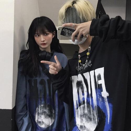 Oversized Rock Hoodie Streetwear Hip Hop Women Punk Sweatshirts Casual Autumn High Street Pullover Hoodies Funny Black Tops