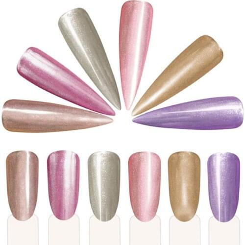 Nail Art Tool Silver Glitter Mirror Powder Chrome Effect Pigment with Brush