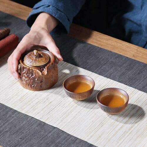 Retro Chinese Ceramic Tea Set Designer Tea Ceremony Teapot Kung Fu Travel Teaware One Pot And Two Cups Of Business Gifts Friend