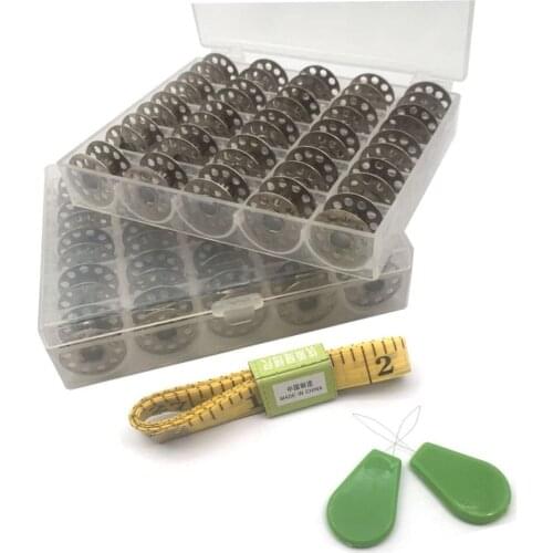 Class 15 Metal Bobbins for Sewing Machine Brother Singer Juki Janome (Silver)(50pcs)