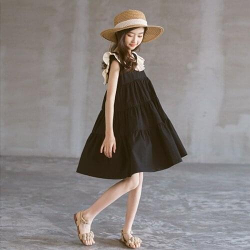 Cute Kids Cotton Dress Teen Girls Patchwork Dress Children Baby Clothes Summer 2021 New Toddler Sundress Ruched,#6267