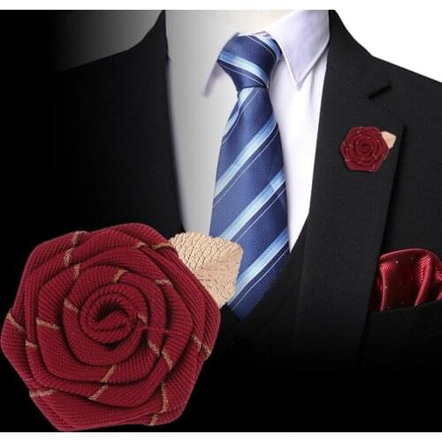Korean Fashion Cloth Rose Flower Brooches Mens Shirt Suit Badge Leaf Corsage Party Wedding Jewelry Gifts for Women Accessories