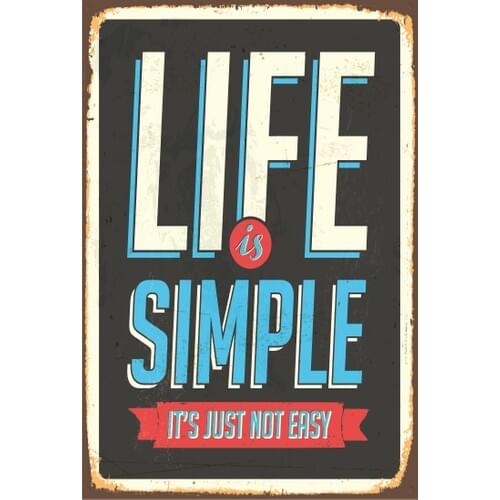 Life Poster Life Easy, Not Only Simple Retro Vintage Wood Poster custom design 2021 living room kitchen corridor most