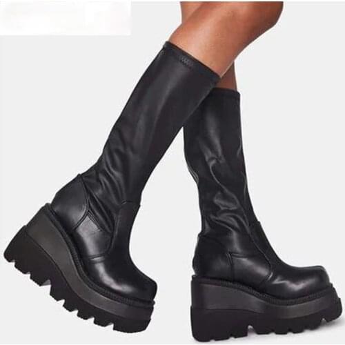 High Platform Boots super High Heels Boots Women Wedges Shoes Woman Casual Boots winter shoes forwomen leisure style 2021