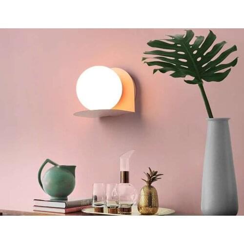 Nordic Macaroon Candy Wall Light Creative Personality Bedroom Bedside Wall Lamp Modern Study Living Room Porch Led Light Fixture