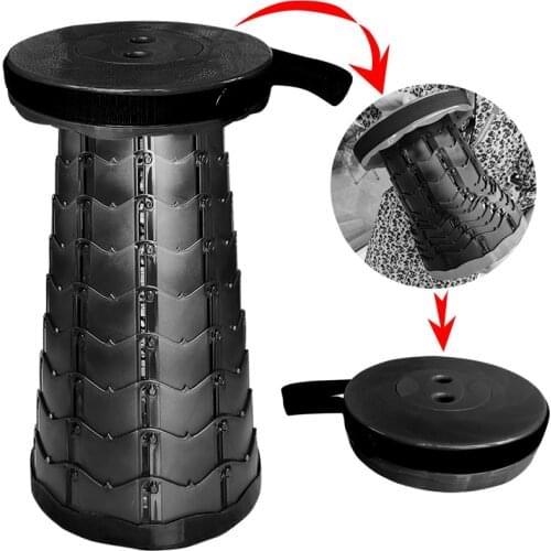 Lighten Up Telescopic Stool Outdoor Camping Folding Chair Plastic Stretch Stool Fishing Stool Four Colors