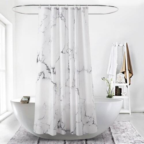 Marble Printing Bathroom Waterproof Shower Curtain Waterproof Home Hotel Modern Simple Printed Mould Proof Curtain 180*180cm