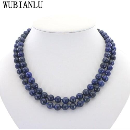 WUBIANLU New 8mm Natural Stone Agates Rubys Crystal Jades Bead Necklace Women Jewelry Clothing Matching Wholesale T226