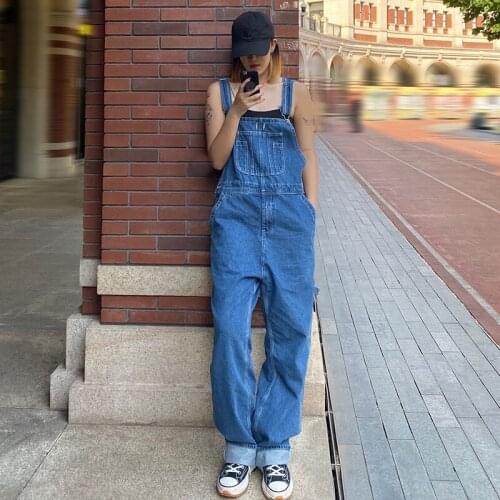 Womens High-waist Denim Overalls, Hip-hop Overalls, Loose Casual Jumpsuits, Plus size 46 48 50 Jeans