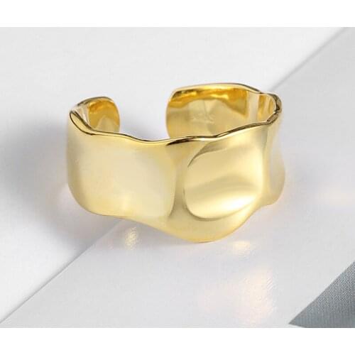 QIMING 925 Sterling Silver Ring Women Female Irregular Style Geometric Handmade Finger Ring Gift Anillos Mujer