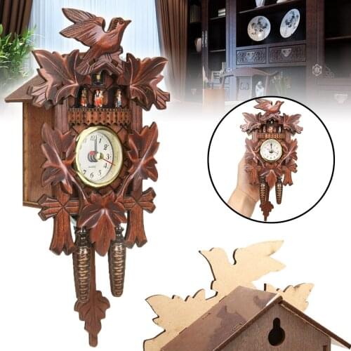 1set Vintage Clock Forest Quartz Swing Wall Alarm Handmade Room Decoration Living Room Wall Clock Decorations