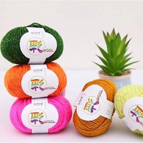 1PC 50g Yarn Shinny Thick Yarn For Knit Hand-Knitted Wool Crochet Yarn For Scarf Sweater Blanket Making