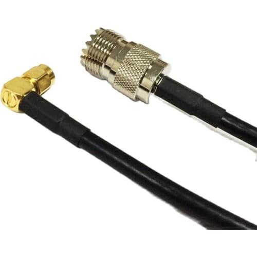 1PC New RP-SMA Male Plug Right Angle To UHF Female Jack RF coax cable RG58 Wholesale Fast Ship 50CM/100CM/200CM Adapter