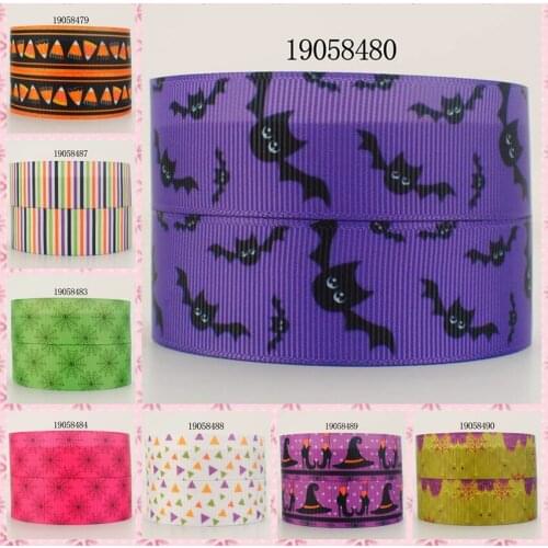 10yards -different sizes - Halloween days pattern ribbon printed Grosgrain ribbon 19058479