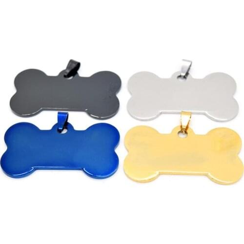 100pc/lot Wholesale stainless steel dog tags can be personalized lettering pendant necklace 49x28x1.8mm with Necklaces 4 colors