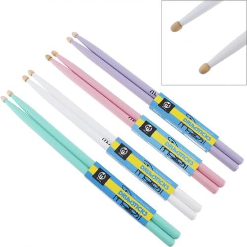 2pcs/lot Colorful Maple Wood Drum Sticks 5A Music Band Drumsticks 4 Colors Optional
