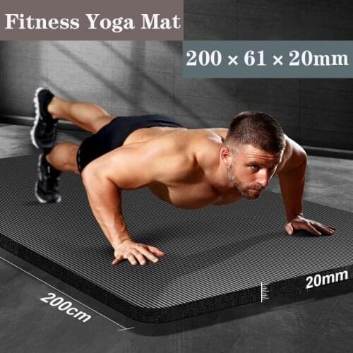20MM 200CM Thicken/Lengthen Non-Slip Durable Fitness Pilates Acupressure Sport Mat High Density Tasteless Pad Gym Home Unisex