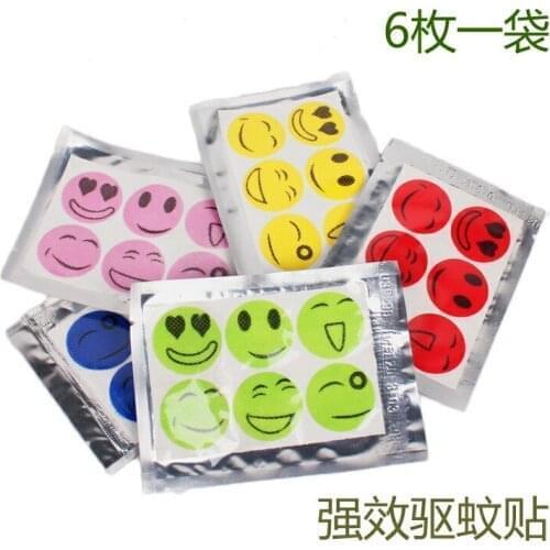 2500packs/lot (1 Pack=6pcs) Mosquito repeller smile anti Mosquito Repellent Sticker Repeller Patch Natural Essential Oil mat