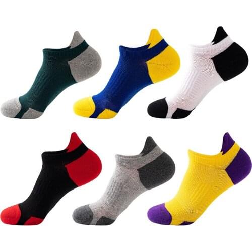 3 Pairs Mens Short Tube Color-blocking Mesh Breathable Sports Socks Outdoor Fitness Running Socks Mens Boat Socks Cotton Socks