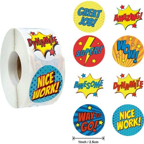 500pcs 1 " GOOD BEHAVIOUR REWARD Stickers Colorful Round Paper Seal Label Tag Kindergarten Teacher Children Toy