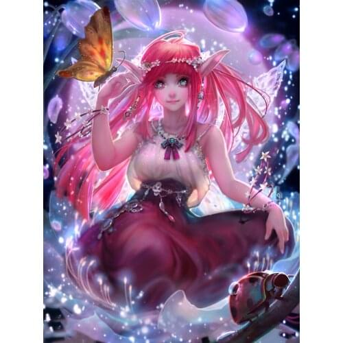 5D diamond painting Full square wall stickers Cuadros haft diamentowy kit set Cross stitch Cartoon woman art Mosaic animal Fairy