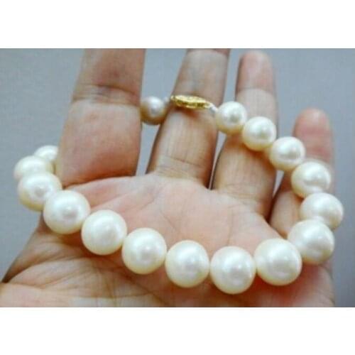 AAA noble natural 11-12mm Australian south sea white pearl bracelet 7.5inch 14K/20
