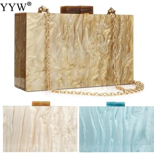 Acrylic WomenS Bag 2021 Fashion Luxury Designer Bag Champagne Evening Clutch Bag With Chain Shoulder Purse Female Box Handbag