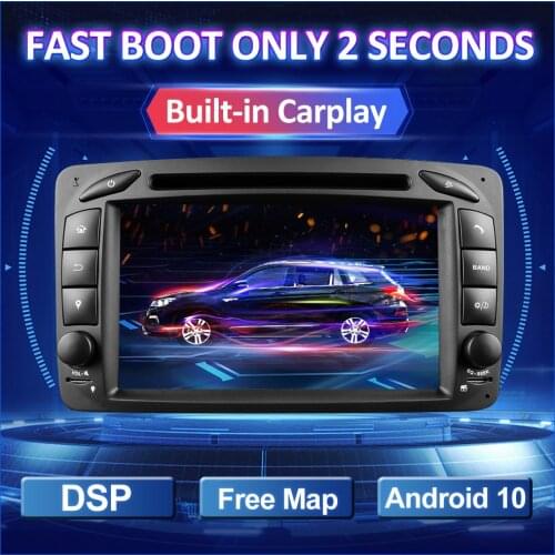 Android 10 Car Radio Multimedia For W209 W203 Mercedes Benz Vito W639 W168 Vaneo Clk W210 M/ML Carplay Stereo GPS Navi 2 Din DVD