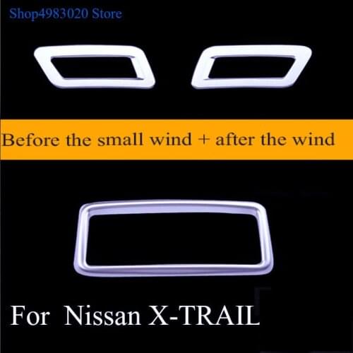 Car garnish cover trim ABS chrome Rear exhaust upside Air conditioning Outlet Vent For Nissan X-trail xtrail T32/Rogue 2017 2018