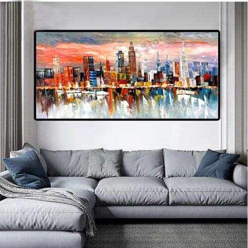 Large 5d diamond painting City Building Pictures Abstract Art Painting Modern home Decoration wallpaper painting mosaic GG4968