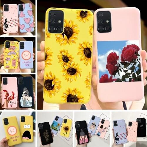 Beautiful Girl Flower Phone Case For Samsung A51 Cases Soft TPU Back Cover For Samsung A51 A 51 A71 A515F A715F Silicone Bumper