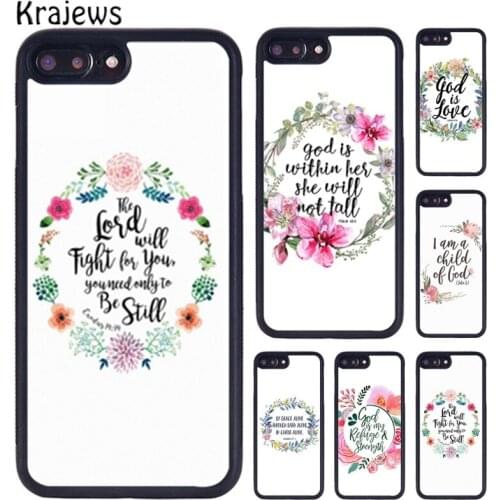 Krajews Bible Jesus Christian god Quotes Phone Case For iPhone X XR XS 11 12 Pro MAX 5 6 6S 7 8 Plus Samsung Galaxy S7 S8 S9 S10