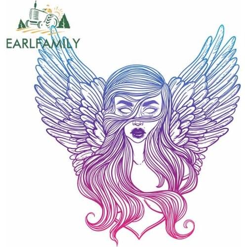 EARLFAMILY 13cm x 12.1cm For Girl Fine Car Stickers Anime Graphics Decal Sunscreen Motorcycle Scratch-Proof For JDM SUV RV