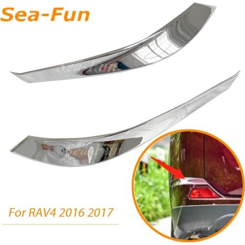 Chrome Rear Bumper Tail Bar Cover Molding Trim Protect Strip For Toyota RAV4 RAV 4 2016 2017 Exterior Accessories Car Styling
