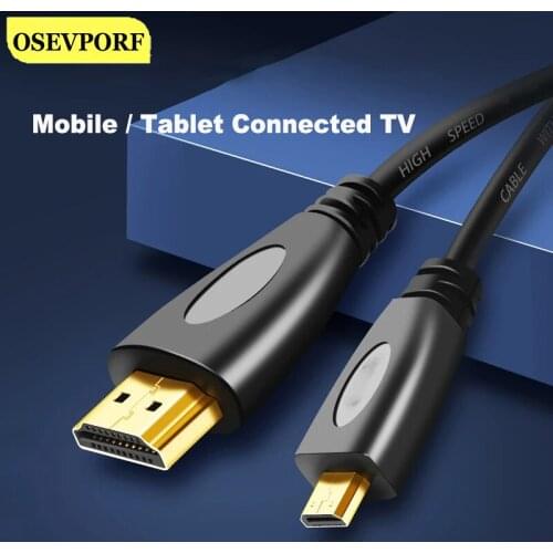 Micro HDMI-compatible to HDMI-compatible Cable 3M Gold-Plated 3D 4K 1080P Premium High Speed Cable Adapter for HDTV XBox PC PS 4